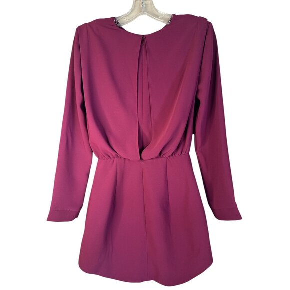 Amanda Uprichard Baldwin Dress in Burgundy XSmall Womens Long Sleeve Mini - Picture 6 of 15